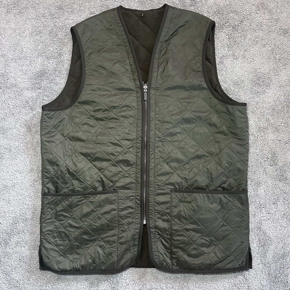 Barbour Polarquilt Zip In Liner Vest Waistcoat Fleece Lined Gilet Mens Large